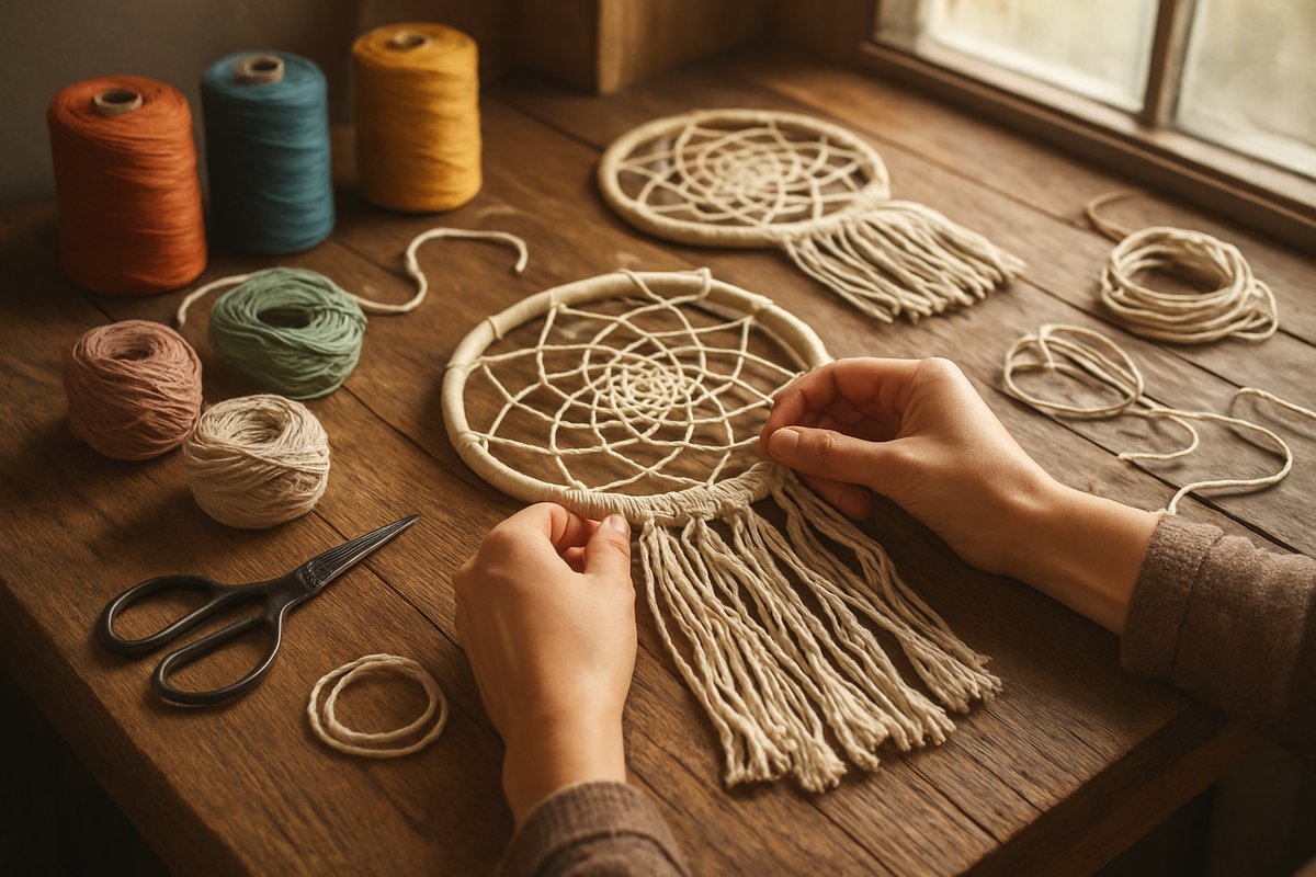 artisan attrape rêve coloré