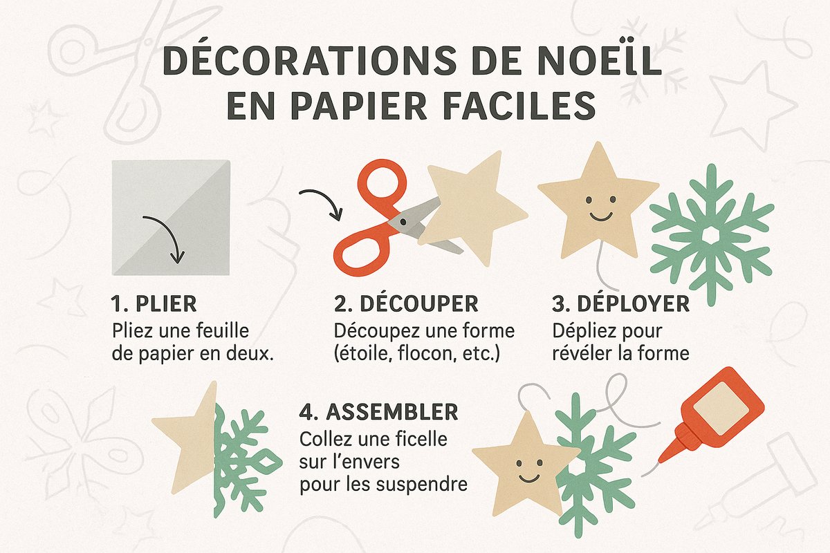 Infographie sur la décoration de Noël en papier