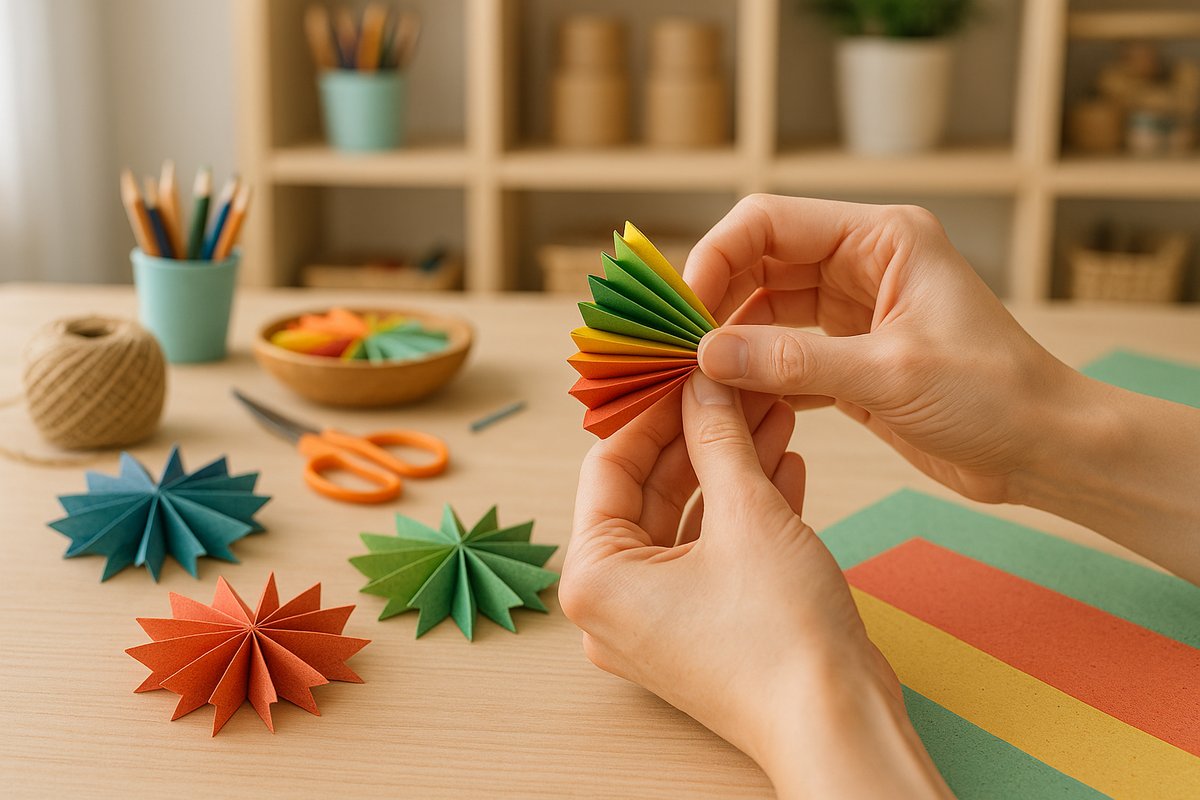 Pliage d'une étoile en papier