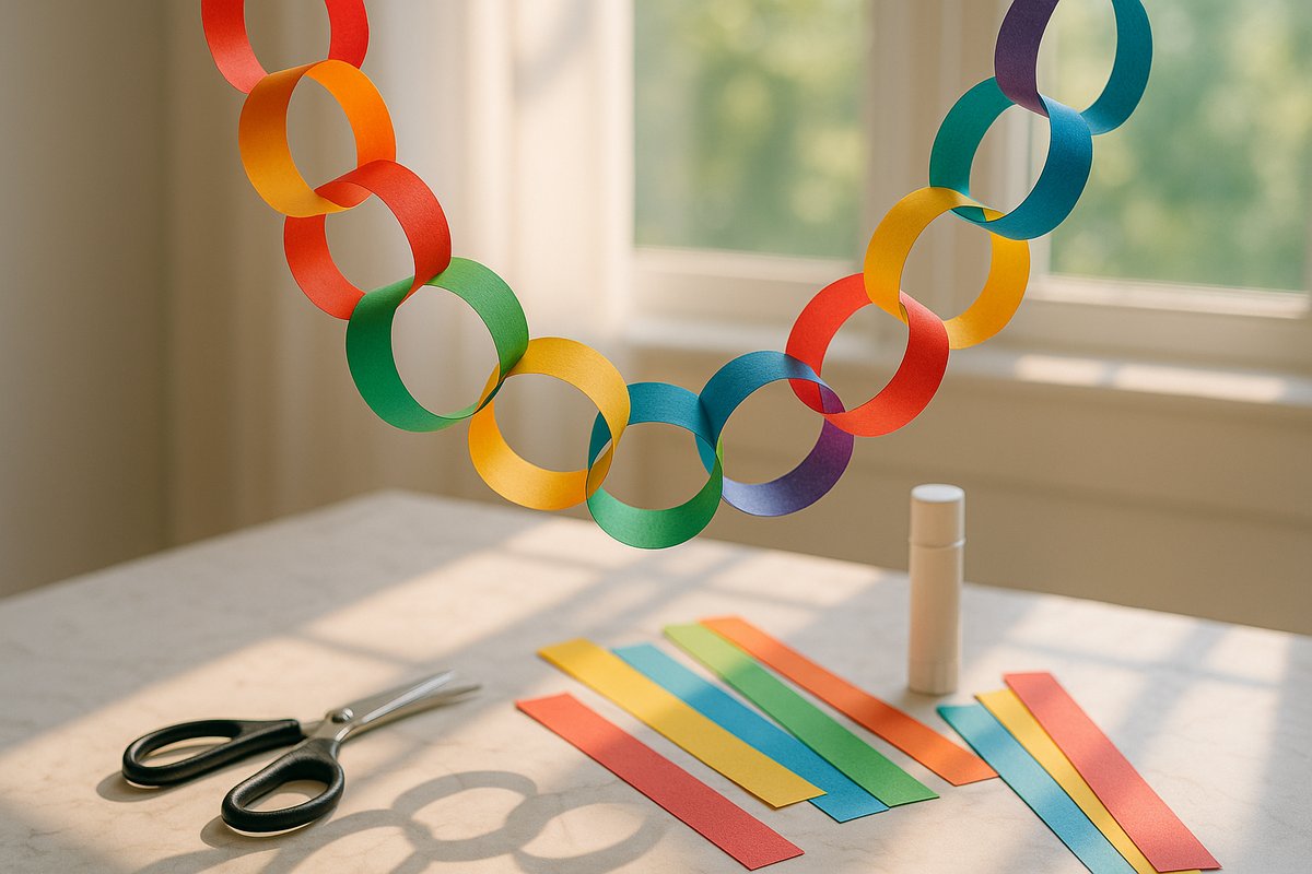 Guirlande en papier colorée
